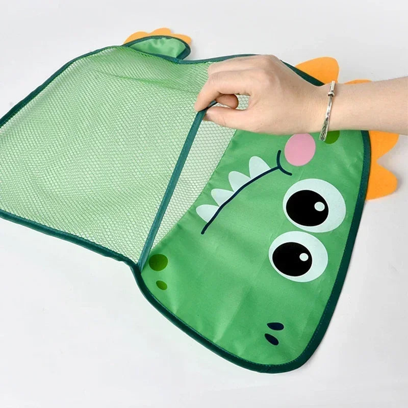 Giocattolo per baby shower Simpatico anatra rana Borsa portaoggetti per giocattoli con rete Forte ventosa Borsa da gioco per baby shower Organizzatore per il bagno Giocattolo d'acqua