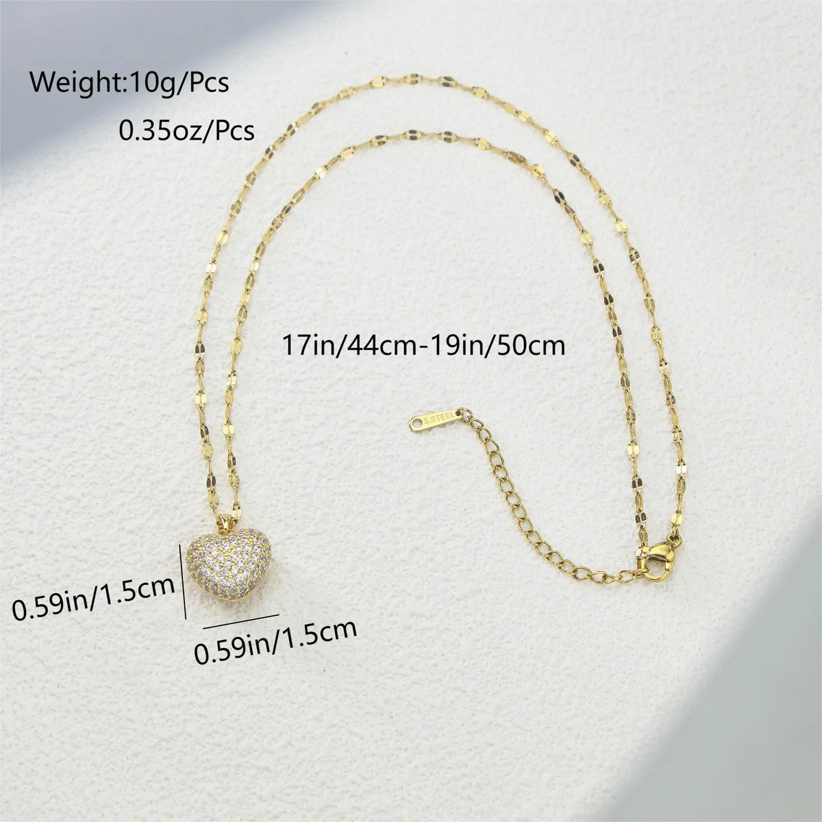 Set con ciondolo a forma di cuore con zirconi, temperamento femminile, collana in acciaio inossidabile placcato oro, regali di gioielli per feste di nozze
