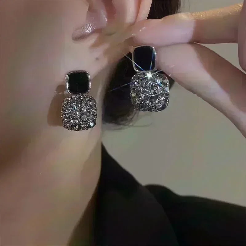 Orecchini di design combinato a doppio strato con rombo geometrico per le donne, moda semplice, accessorio quotidiano, gioielli per feste, regali di compleanno
