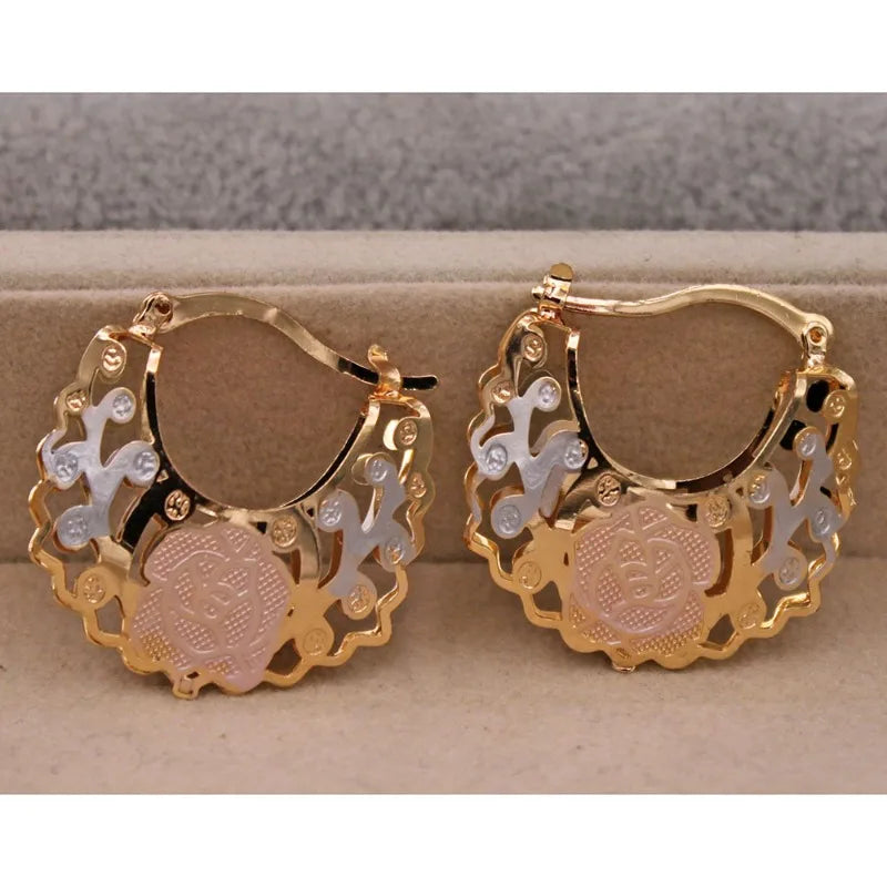Eleganti orecchini a cerchio placcati in oro 14K per le donne-perfetti per matrimoni, feste e compleanni