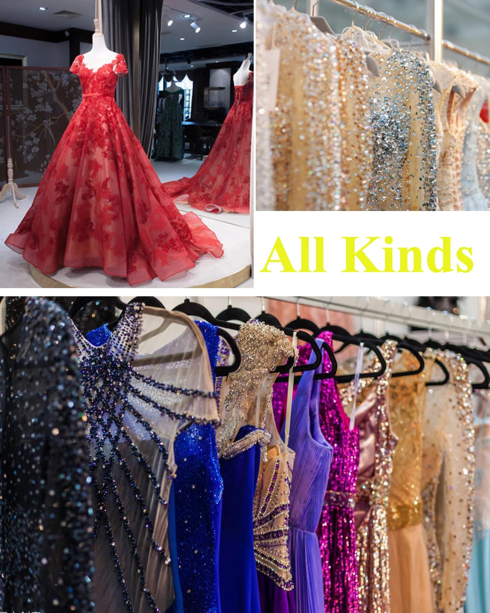 Caroline Bling Paillettes Abiti da ballo per le donne Pieghettato Fiori 3D Dubai Abito da sera formale Vestido De Formatura Personalizzato