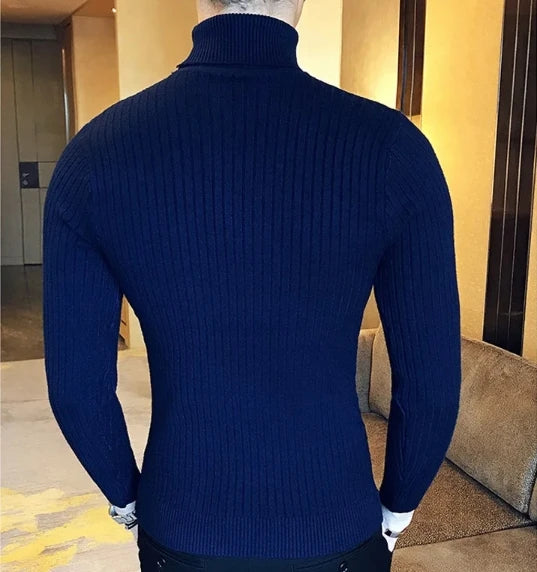 Maglione a collo alto da uomo nuovo pullover tinta unita lavorato a maglia caldo dolcevita casual felpa di lana uomo inverno outdoor top
