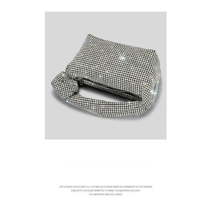 Borse da sera con nodo con strass con manico Borsa con manico superiore in cristallo argento per borse da donna e borsette Borsa di design di lusso
