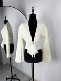 Tuularose Autunno Cardigan lavorato a maglia da donna New Vintage scava fuori maglione a maniche lunghe 2025 Casual Streetwear Top in maglia bianca femminile