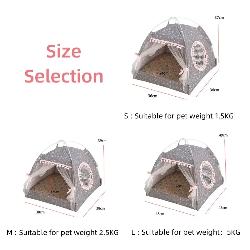 Tenda per gatti Simpatico letto per gatti principessa Tenda per gatti strappata Tenda per gatti pieghevole Forniture per animali domestici universali per quattro stagioni Zanzariera per animali domestici invernale