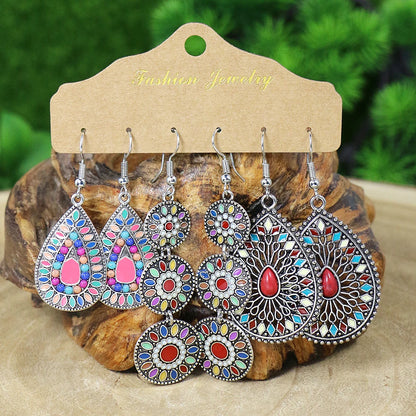 Orecchini da donna multi-stile stile Boho Forma geometrica Ciondola i gioielli dell'orecchio abbinano vari regali per decorazioni per feste