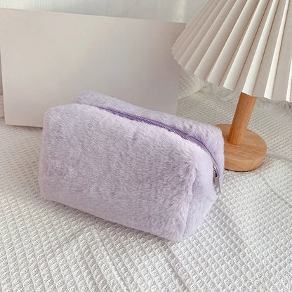 Borse per il trucco in pelliccia di leopardo per le donne Borsa per cosmetici da viaggio morbida Custodia per organizer Custodia per borse da donna per ragazze