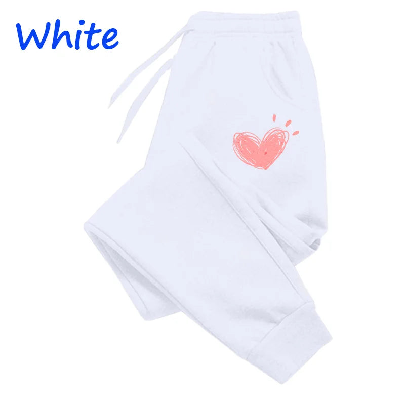 Pantaloni sportivi da donna stampati con cuore carino Pantaloni lunghi in cotone autunno inverno Pantaloni da jogging Pantaloni sportivi da donna fitness sportivi casual