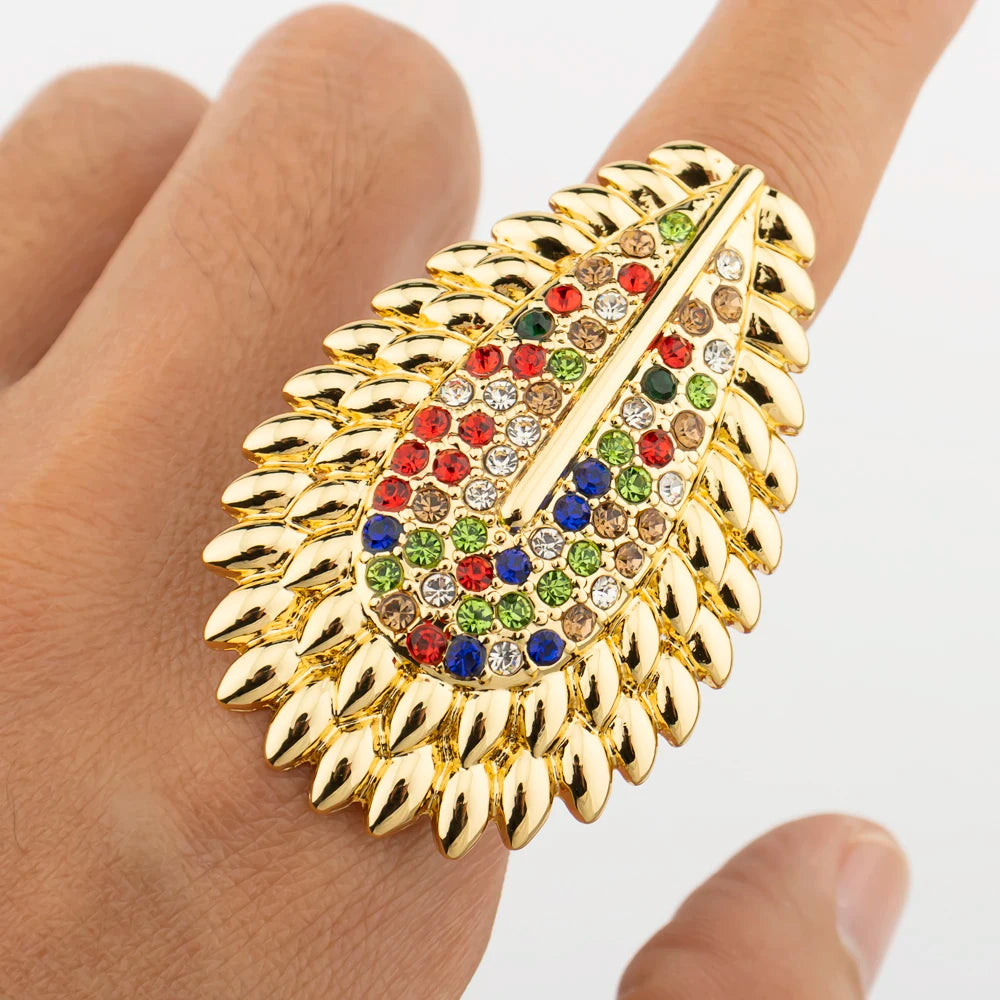 Parure de bijoux tendance et colorée pour femme, boucles d'oreilles et collier en zircon, grand bracelet plaqué or, bague, nouveau style, cadeau de bijoux
