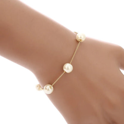 4 pezzi di collana color oro, orecchini, bracciale, set da donna, elegante collezione di perle d'imitazione, gioielli con nappa temperamento