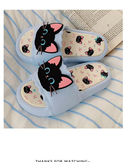 Nuove pantofole vivide da gattino scarpe estive personalizzate da donna donna gatto nero pantofola in EVA scarpe da casa inodore pantofola da spiaggia da bagno