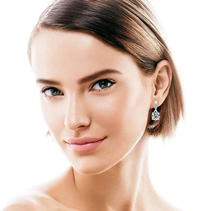 Taoyu D2.0CT Moissanite Drop Hie Orecchini in vero argento da donna Cerchi placcati in oro Orecchino infinito Gioielli da sposa certificati