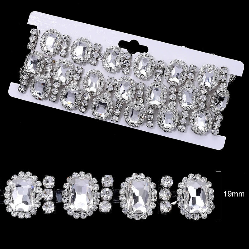 Ducrystal 1 metro motivo strass nastro hot fix vetro cristallo strass trim catena per scarpe fai da te, borse, abiti decorazione