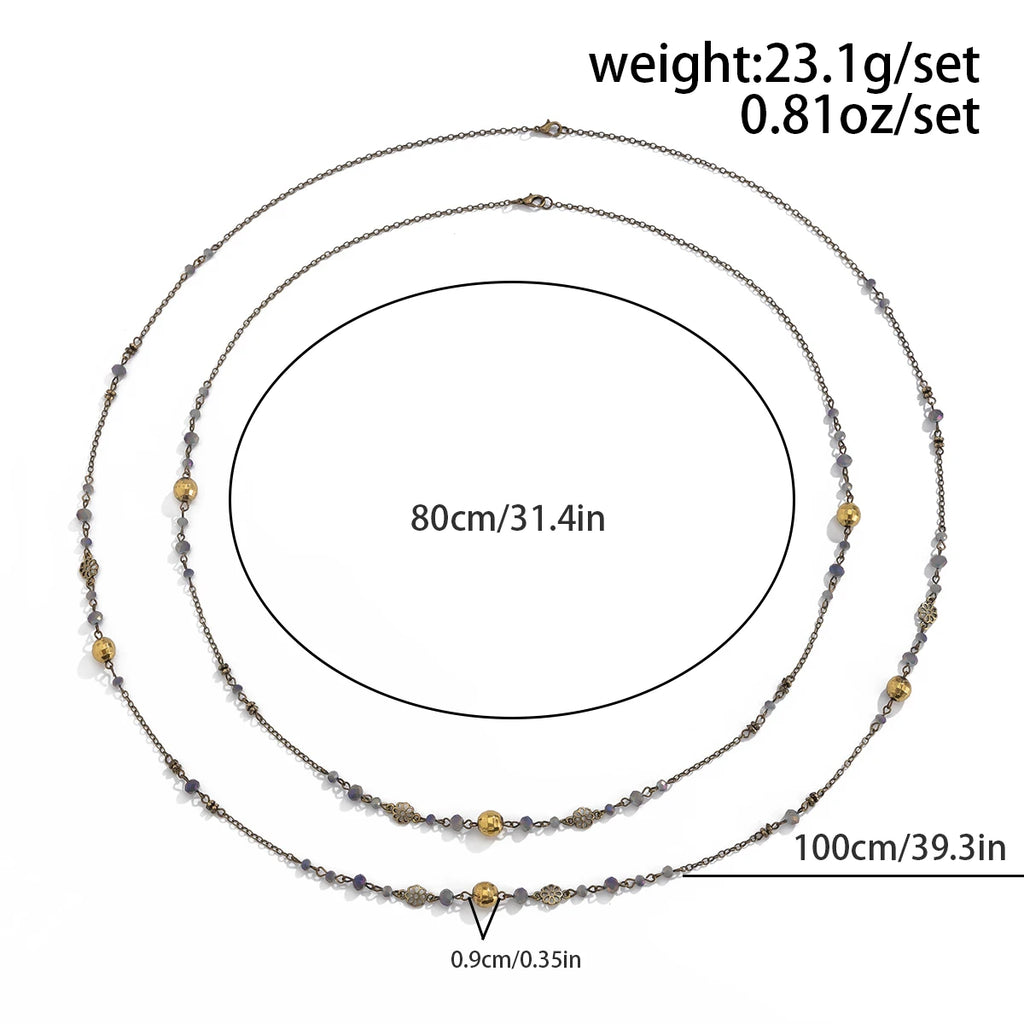 Ingemark 2 Pz/set Temperamento Imitazione Perla Collana a Catena Lunga per le Donne Dichiarazione di Moda Goth Sweather Collegamento al Collo Gioielli