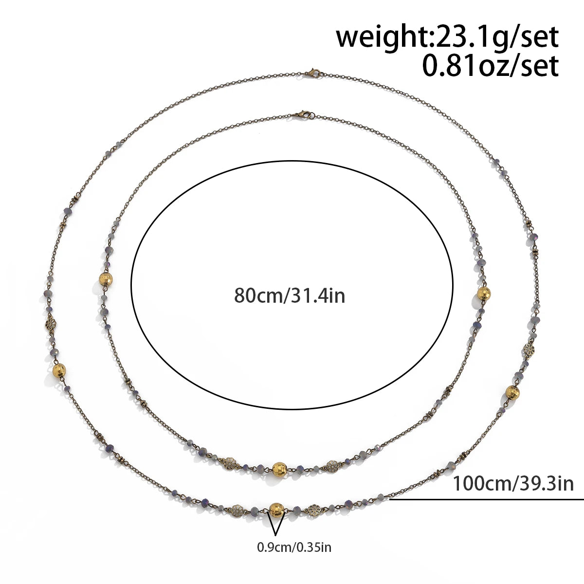 Ingemark 2 Pz/set Temperamento Imitazione Perla Collana a Catena Lunga per le Donne Dichiarazione di Moda Goth Sweather Collegamento al Collo Gioielli