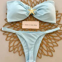 Nuovo costume da bagno bikini sexy pantaloni a rete costume da bagno da donna diviso in tre pezzi