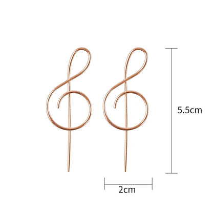 Orecchini con simbolo musicale alla moda per le donne Orecchini semplici con chiave tripla Nota Personalità della moda Temperamento Gioielli femminili 1 paio