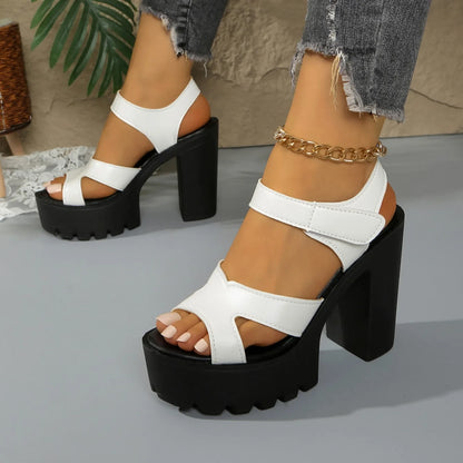 Sandales femme 2025 Nouvelle plateforme d'été Sandales à talons hauts Femme Imperméable Talons super hauts et épais Chaussures femme Zapatos De Mujer