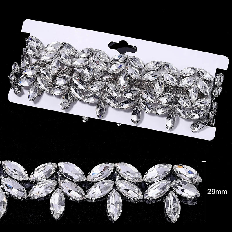 Ducrystal 1 metro motivo strass nastro hot fix vetro cristallo strass trim catena per scarpe fai da te, borse, abiti decorazione