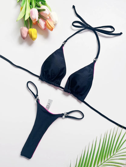 Sexy Bikinis 2024 Damen-Badeanzug Bademode Brasilianisches Bikini-Set Biquini Damen-Badeanzüge Bandeau Schwarze Strandmode