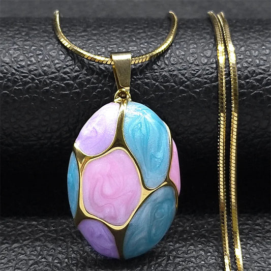 Collane con ciondolo con ciondolo rosa per donne Ragazze Acciaio inossidabile Colore oro Catena femminile alla moda Boho Collare con gioielli regalo NZZZ387S1