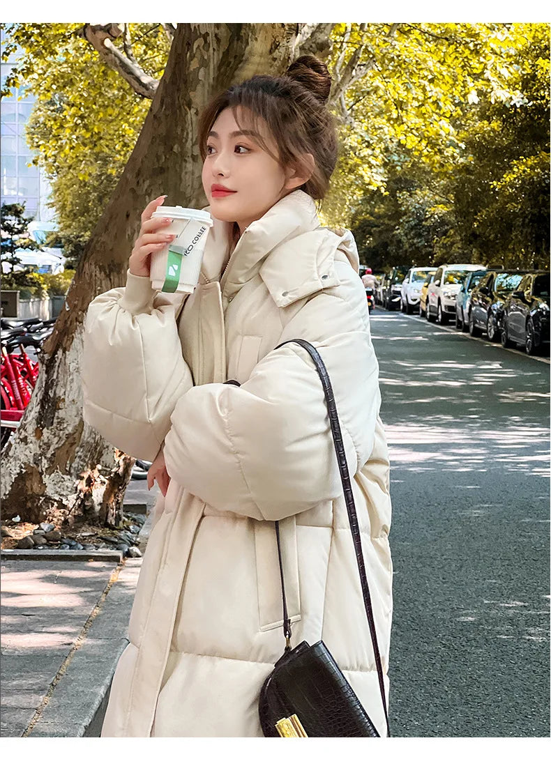 Cappotto freddo da donna invernale parka giacca imbottita lunga con cappuccio Plus Size cappotto Super caldo capispalla da neve all'ingrosso a buon mercato coreano