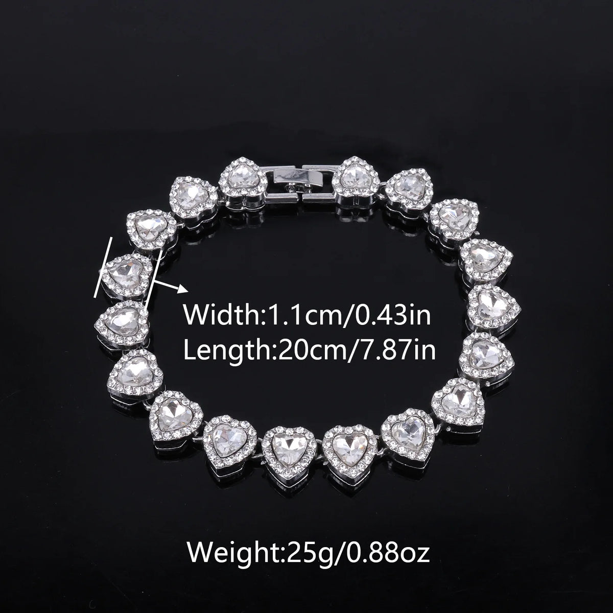 ZAKOL 45CM Nuovo Hip Hop Tennis Bracciale a catena Collana Cuore lucido Strass CZ Fashion Rock Party Set di gioielli