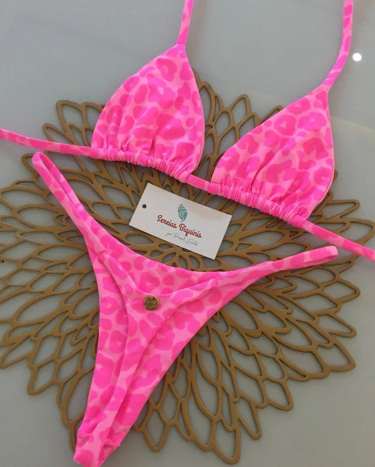 2026 New Sexy Prints Mciro Bikini Set Women Holiday Swimsuit Lace-up Swimwear 2 Piece Set Backless Biquine Brasileiro Beachwear