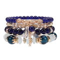 Braccialetti bohémien con perline impilabili per donna Braccialetti elasticizzati con ciondolo a forma di braccialetto multistrato
