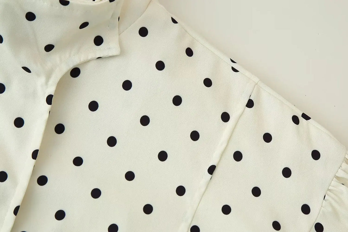 TARUXY Cappotto da giacca con stampa a pois alla moda Colletto alla coreana da donna Cappotto da lavoro a maniche lunghe Ins Hot Short Casual Giacche femminili