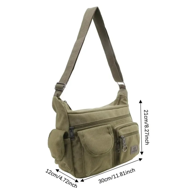 Borsa a Tracolla in Tela da Uomo, Borsa Casual da Viaggio, Borsa Messenger di Lusso, Borsa a Mano di Alta Qualità, Borsa da Petto alla Moda