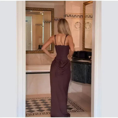 Mini abito da donna con scollo a V e scollo all'americana senza schienale Moda senza maniche a vita alta Abiti aderenti 2025 Nuova estate Lady Party Holiday Robes