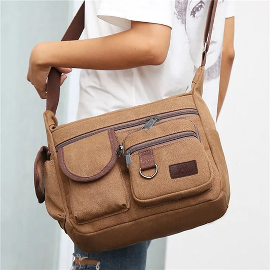Borsa a Tracolla in Tela da Uomo, Borsa Casual da Viaggio, Borsa Messenger di Lusso, Borsa a Mano di Alta Qualità, Borsa da Petto alla Moda