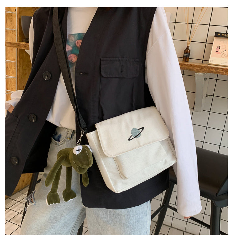 Borsa a tracolla per studenti con collage casual Borsa piccola da donna Borsa a tracolla in tela per donna Borse a tracolla con stampa Bolsas Sac