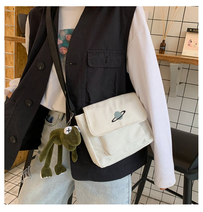 Borsa a tracolla per studenti con collage casual Borsa piccola da donna Borsa a tracolla in tela per donna Borse a tracolla con stampa Bolsas Sac