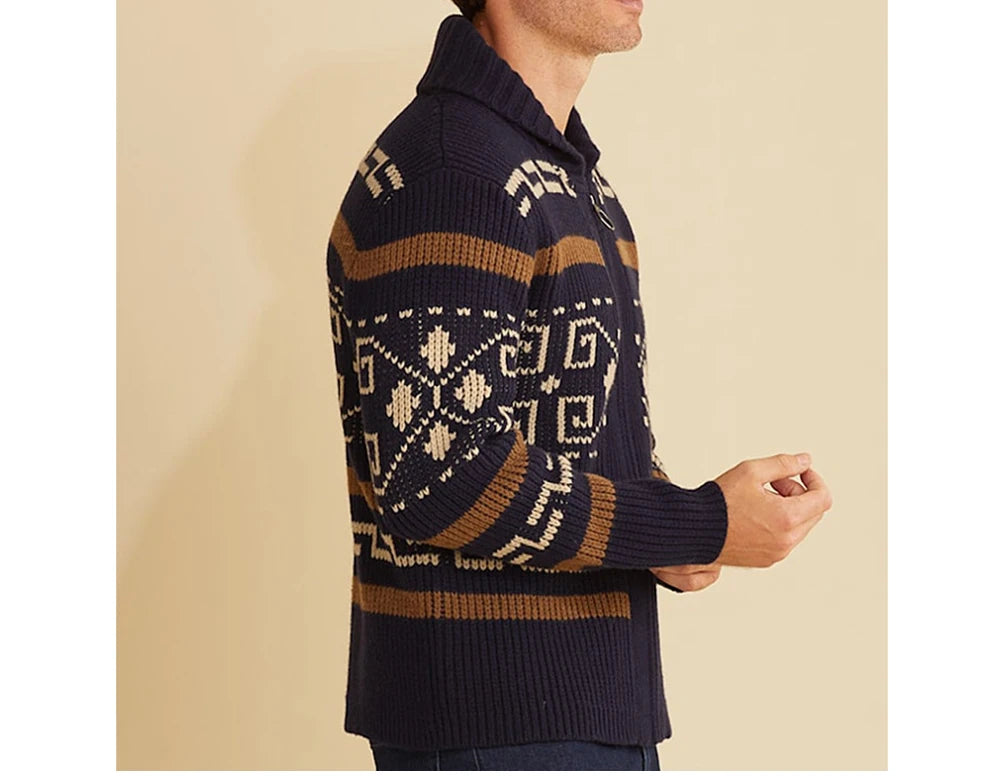 Cardigan invernale da uomo maglioni moda uomo maglione lavorato a maglia cappotti termici caldi Casual uomo casimmer risvolto giacche lavorate a maglia abbigliamento
