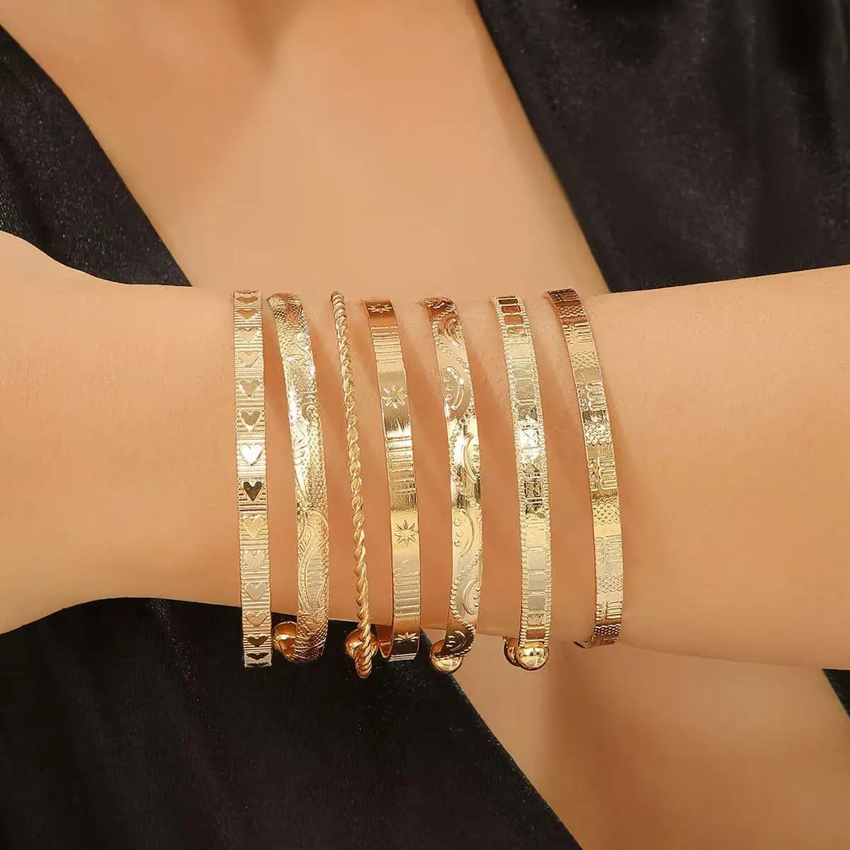 10 Pezzi Bracciale da Donna Semplice con Design Bohemien Retrò a Fascia Larga, Gioielli da Sposa