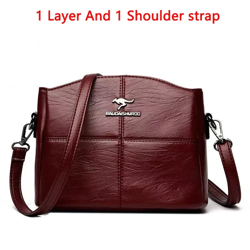 Borse di lusso in morbida pelle Borse da donna Designer 3 strati Borsa a tracolla con tracolla Sac Borsa da donna per lo shopping di grande capacità
