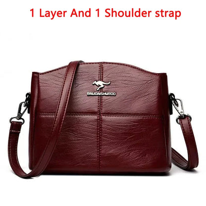 Borse di lusso in morbida pelle Borse da donna Designer 3 strati Borsa a tracolla con tracolla Sac Borsa da donna per lo shopping di grande capacità