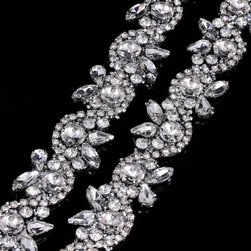 Ducrystal 1 metro motivo strass nastro hot fix vetro cristallo strass trim catena per scarpe fai da te, borse, abiti decorazione