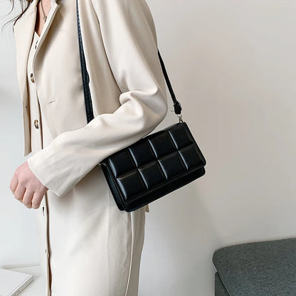 Nuove borse a tracolla moda tinta unita borsa a tracolla da viaggio femminile plaid piccole borse a tracolla in pelle PU per donna