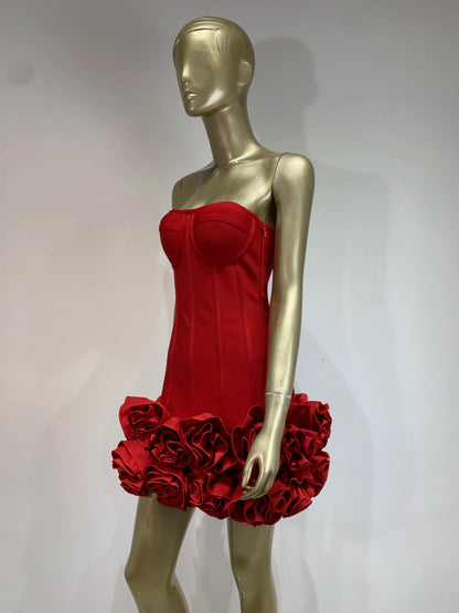 Estate nuovo 2024 donne sexy senza spalline allacciato mini fasciatura vestito aderente celebrità elegante compleanno mini abito da sera da sera