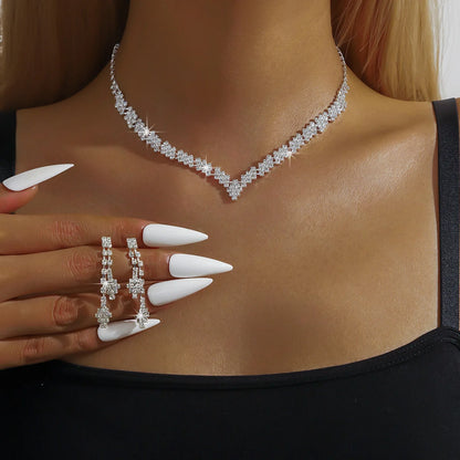 4/3 pezzi di orecchini, collane, bracciali, set di gioielli, banchetti e regali natalizi della serie di catene ad artiglio da donna della stagione nuziale92