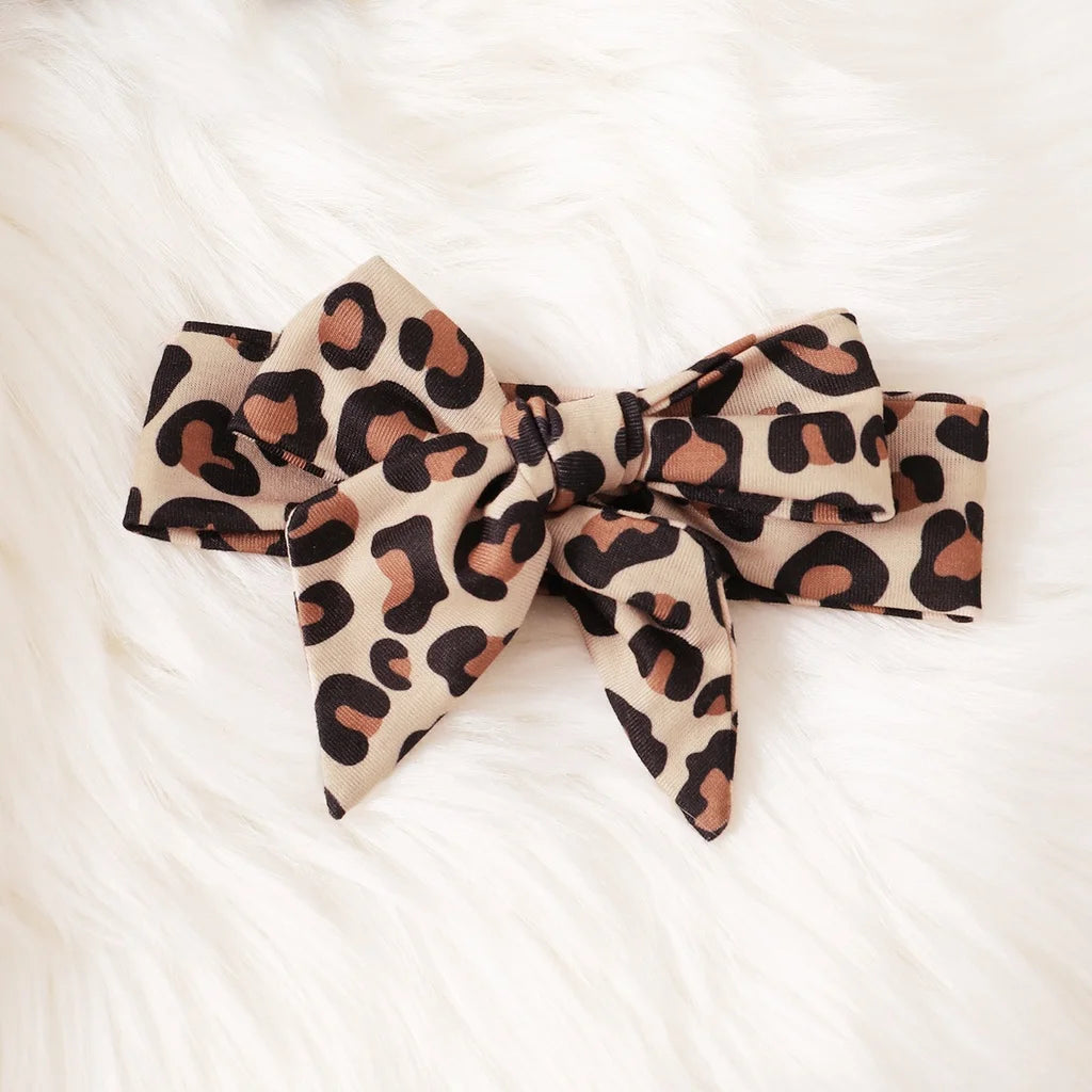 0-18 mesi vestito da neonata con fiocco manica lunga abiti leopardati tutina abbigliamento autunno infantile moda tuta carina