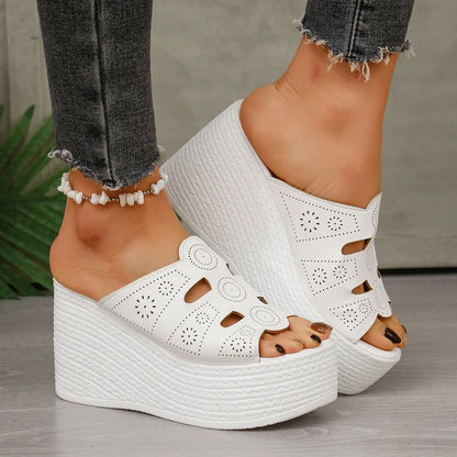 Sandales d'été décontractées pour femmes Sandales compensées à plateforme antidérapantes pour l'extérieur Sandales antidérapantes confortables pour femmes Chaussures de créateur Zapatos De Mujer