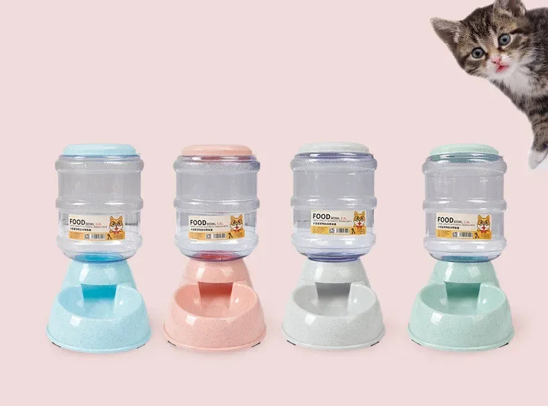 Mangiatoie automatiche per cani Bottiglia d'acqua in plastica Ciotola per gatti Alimentazione e bere Distributore d'acqua per cani Ciotola per animali domestici Forniture per animali domestici