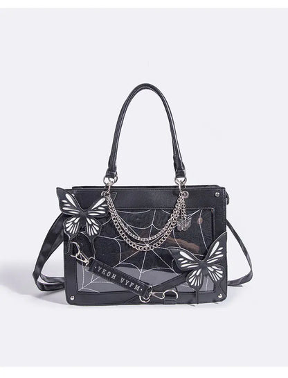 Sweet Y2k Lolita Butterfly Chain borse a tracolla Trendy Gothic Harajuku Ita Bag Japanese Chic Women borse trasparenti Crossbody
