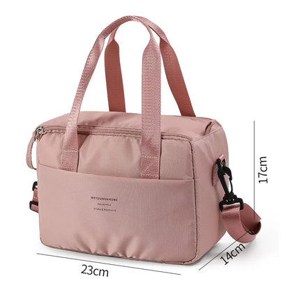 Borsa da pranzo portatile per donna OL Borsa da pranzo termica isolata Tote Cooler Borsa Bento impermeabile Borse a tracolla per alimenti da ufficio