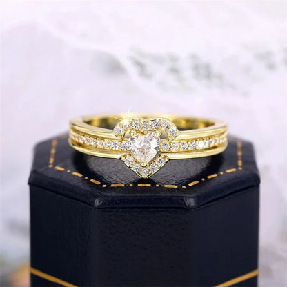 Anello Nuziale Romantico in Argento Sterling 925, Gioiello Femminile con Cuore Brillante in Zirconia, Accessorio per Dito, Anello di Fidanzamento