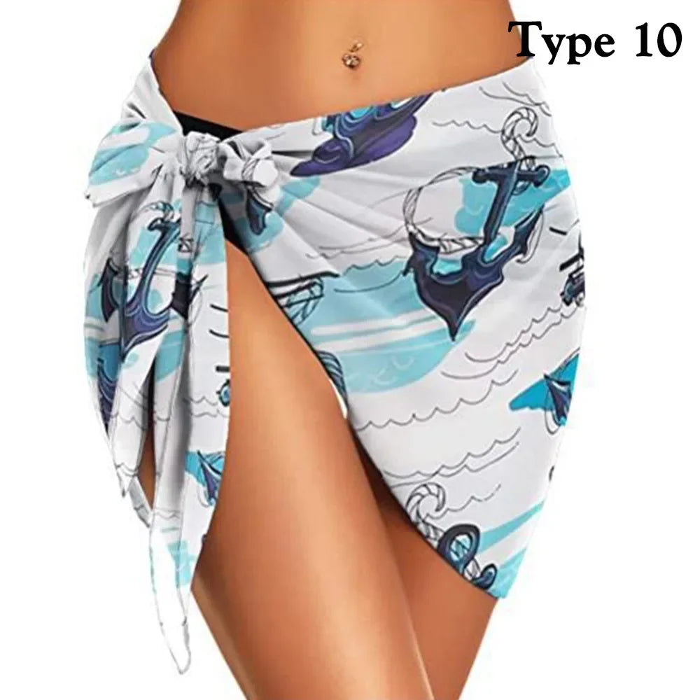 Chiffon Womens Sarongs Wrap gonna Coverups Wrap Sheer Chiffon costume da bagno sciarpa Cover Short sarong Beach Short Cover Beach Bikini